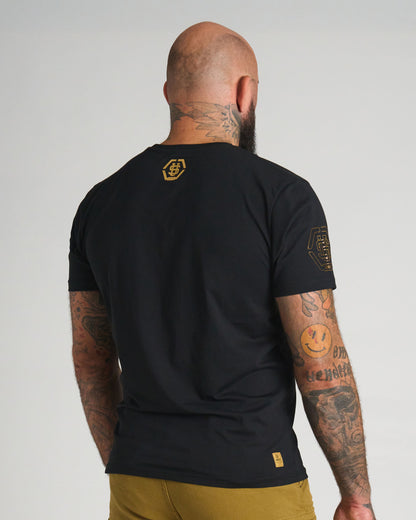 Pánské triko UNLIMITED V BLACK/GOLD