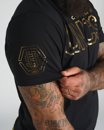 Pánské triko UNLIMITED V BLACK/GOLD