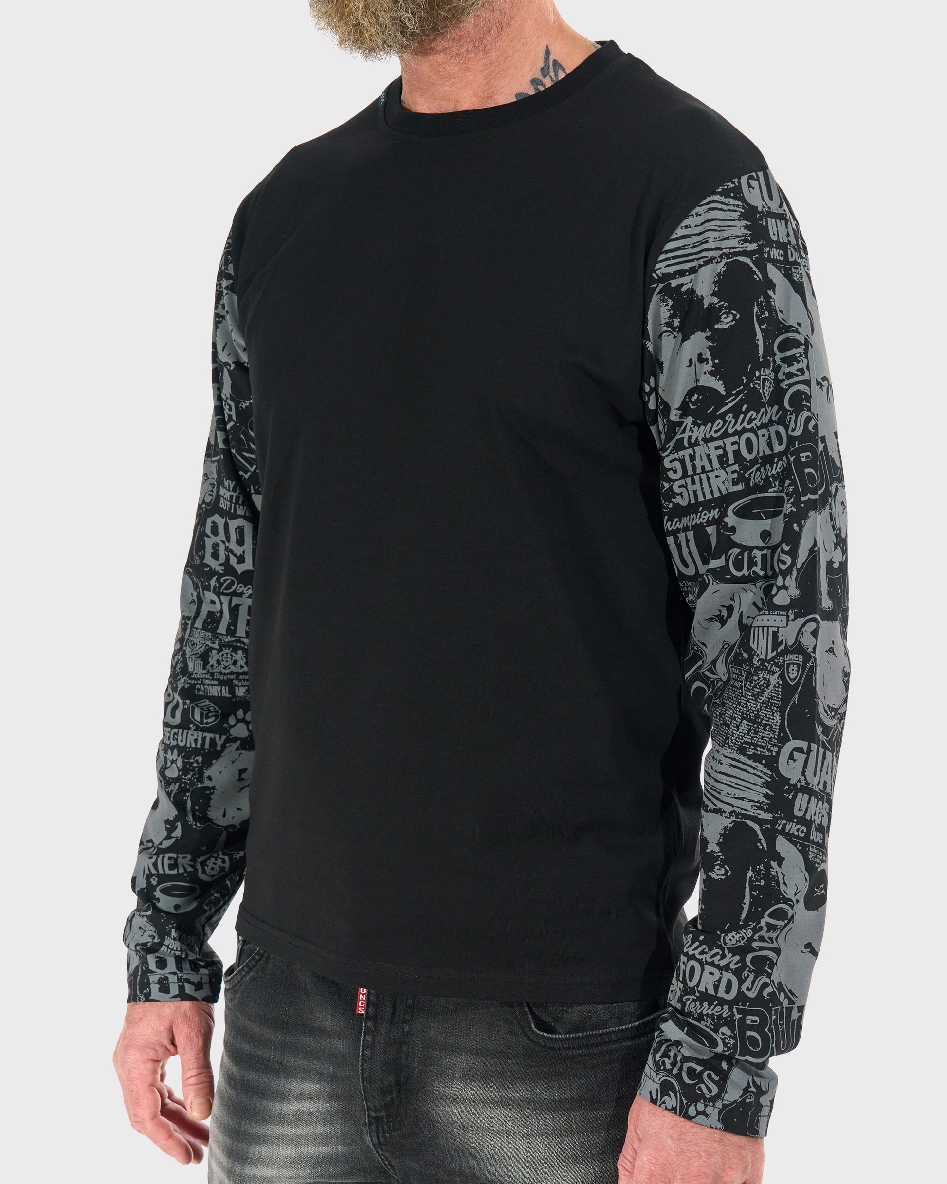 Pánské triko COMICS LS BLACK