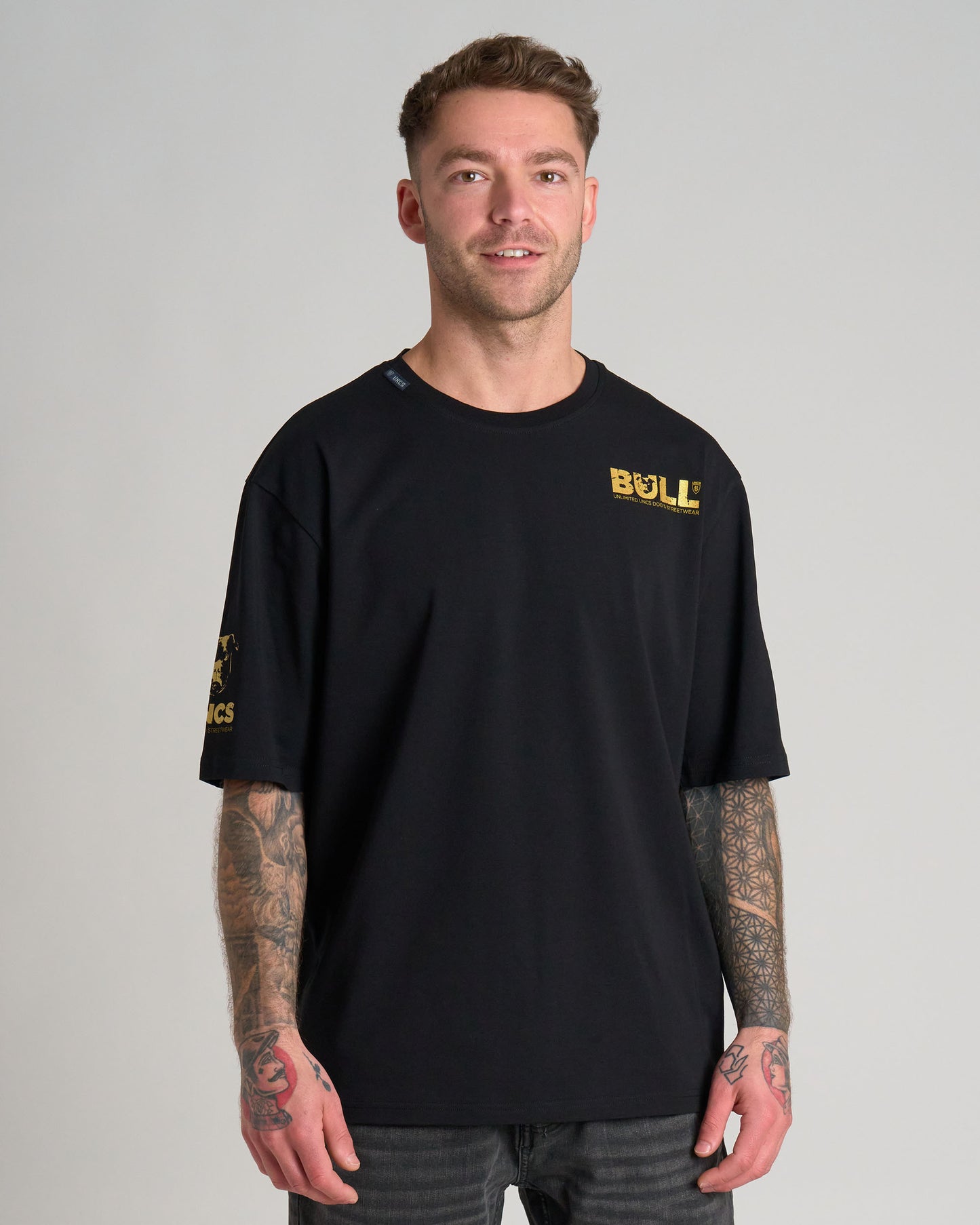 Pánské triko BULL III BLACK/GOLD
