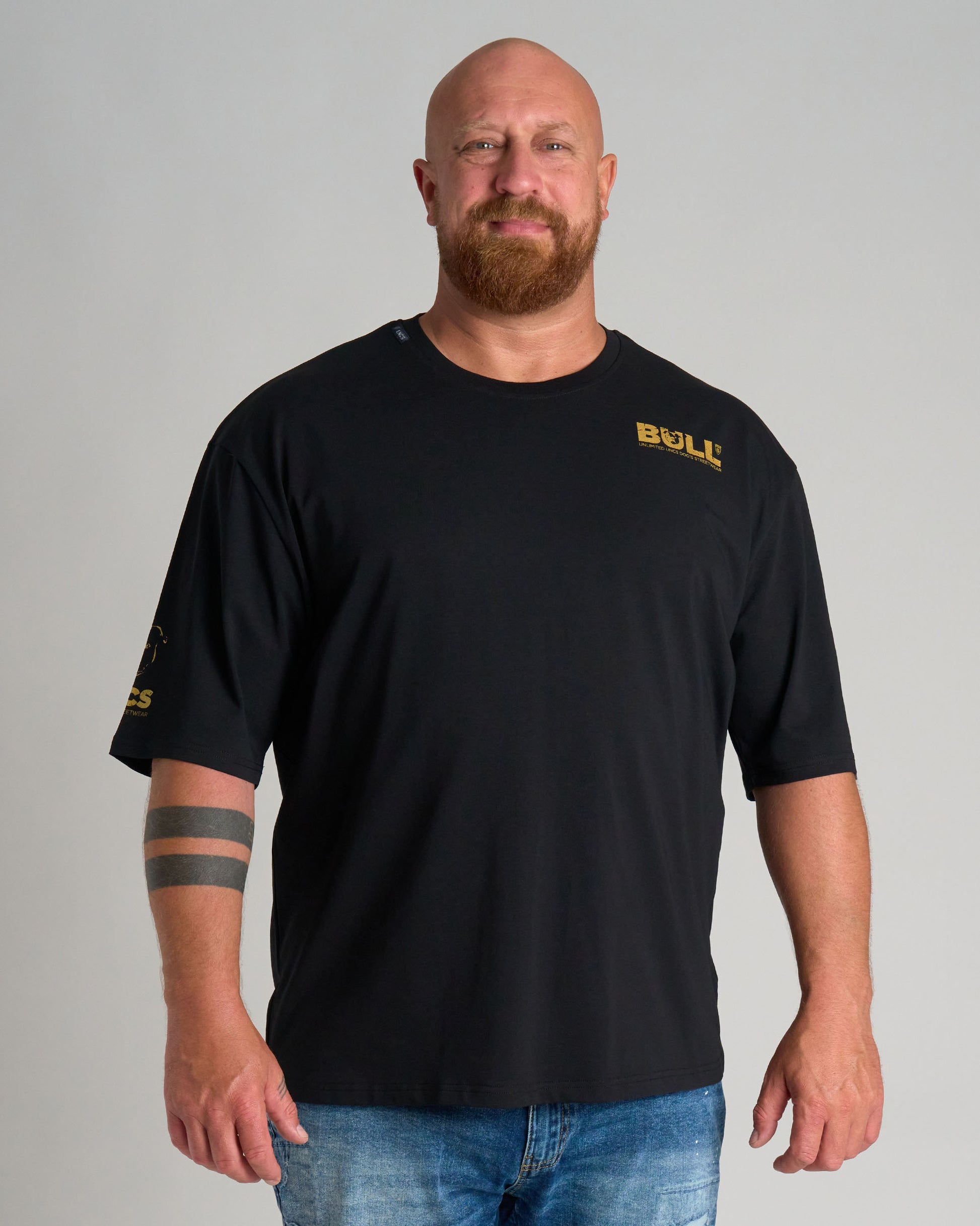 Pánské triko BULL III BLACK/GOLD