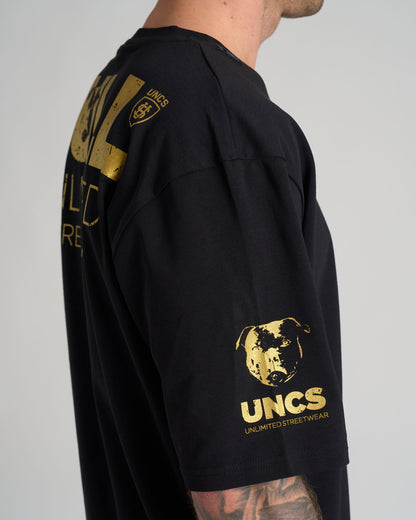 Pánské triko BULL III BLACK/GOLD