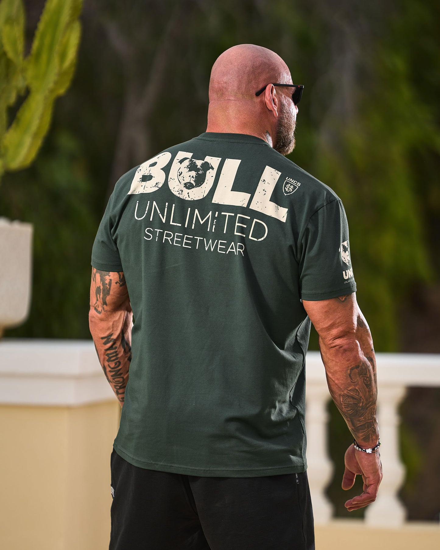 Pánské triko BULL III KHAKI/WHITE