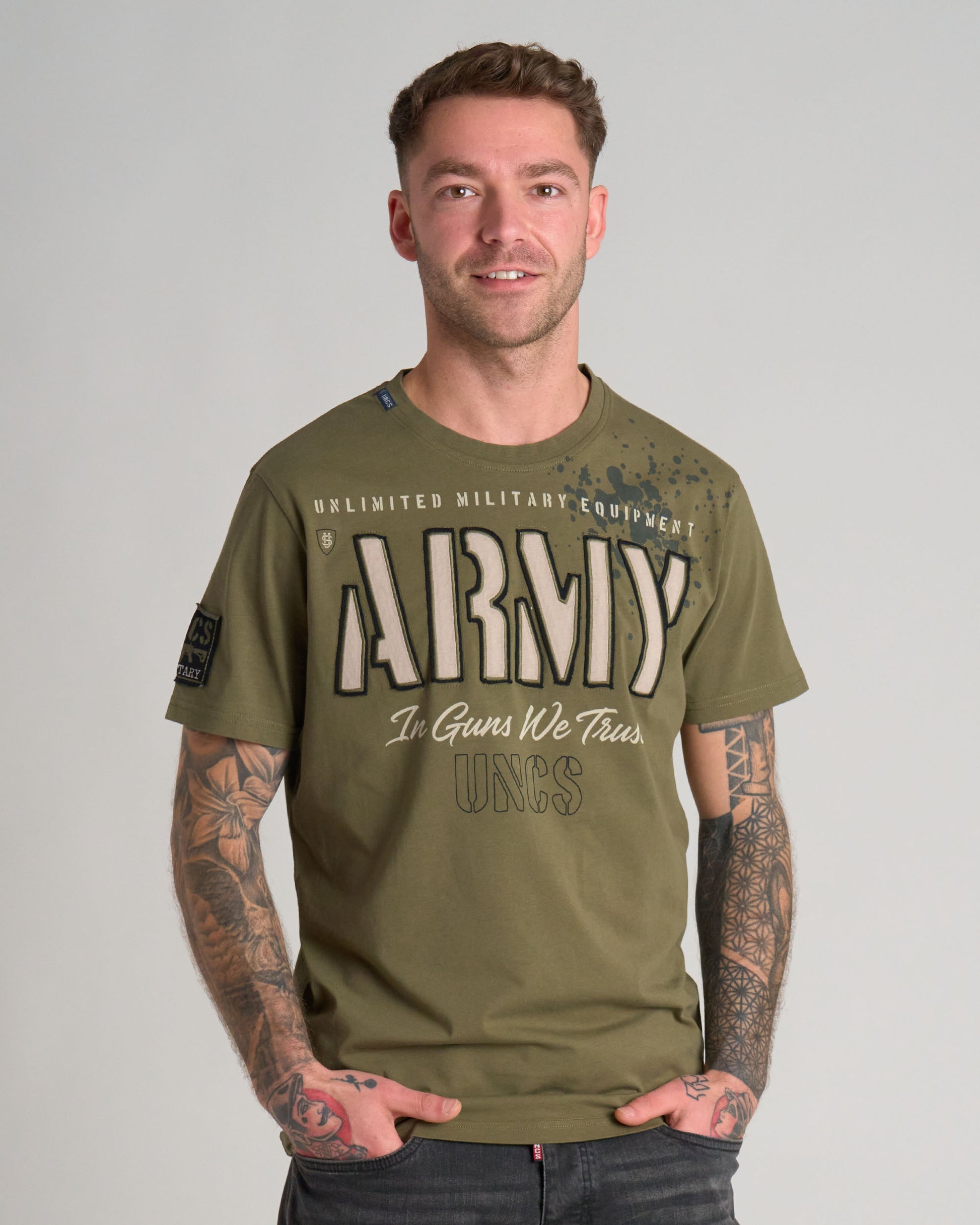 Pánské triko GUNS II KHAKI