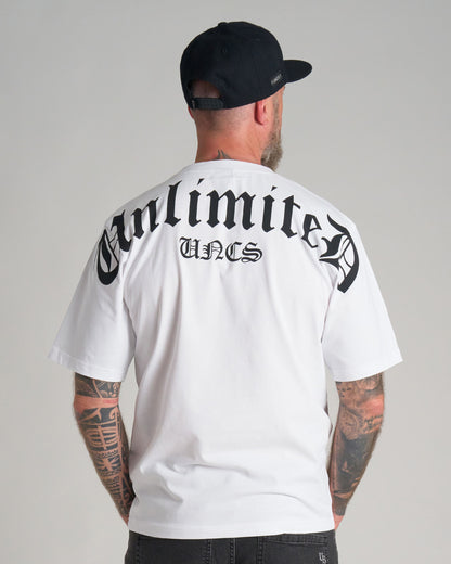 Pánské triko UNLIMITED (OVERSIZE) WHITE