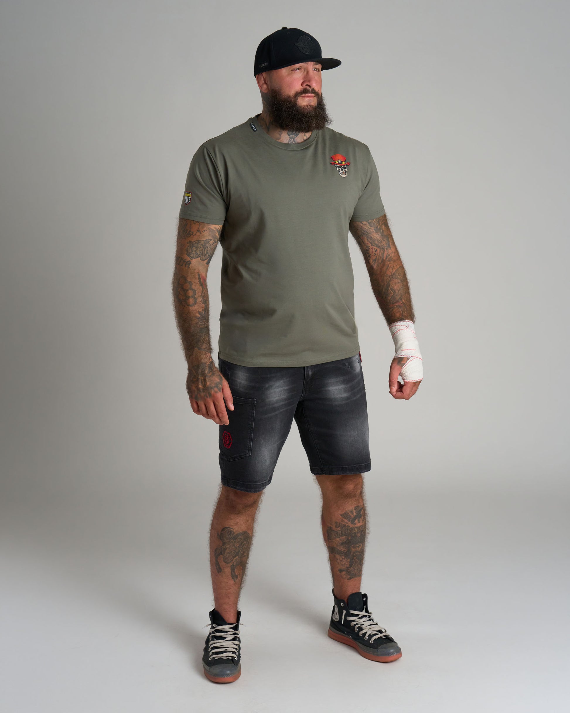 Pánské triko SKULL III KHAKI