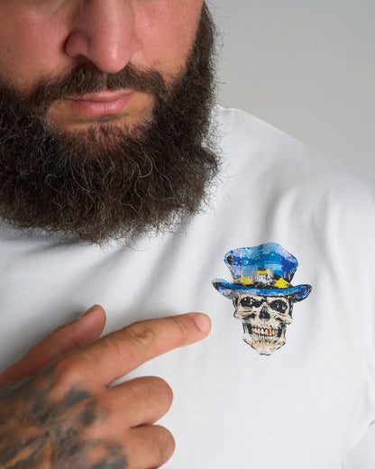 Pánské triko SKULL III WHITE