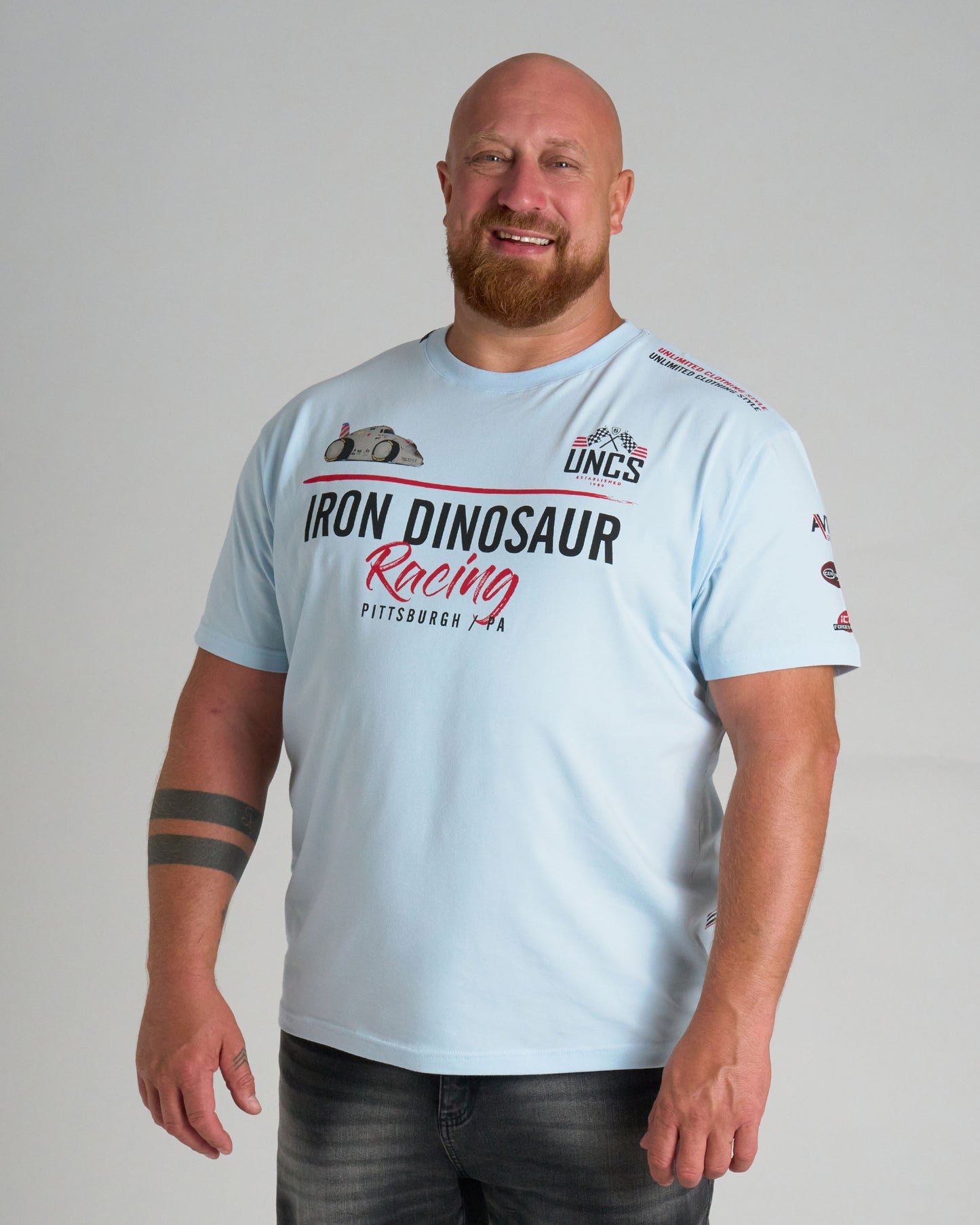 Pánské triko IRON DINOSAUR LIGHT BLUE