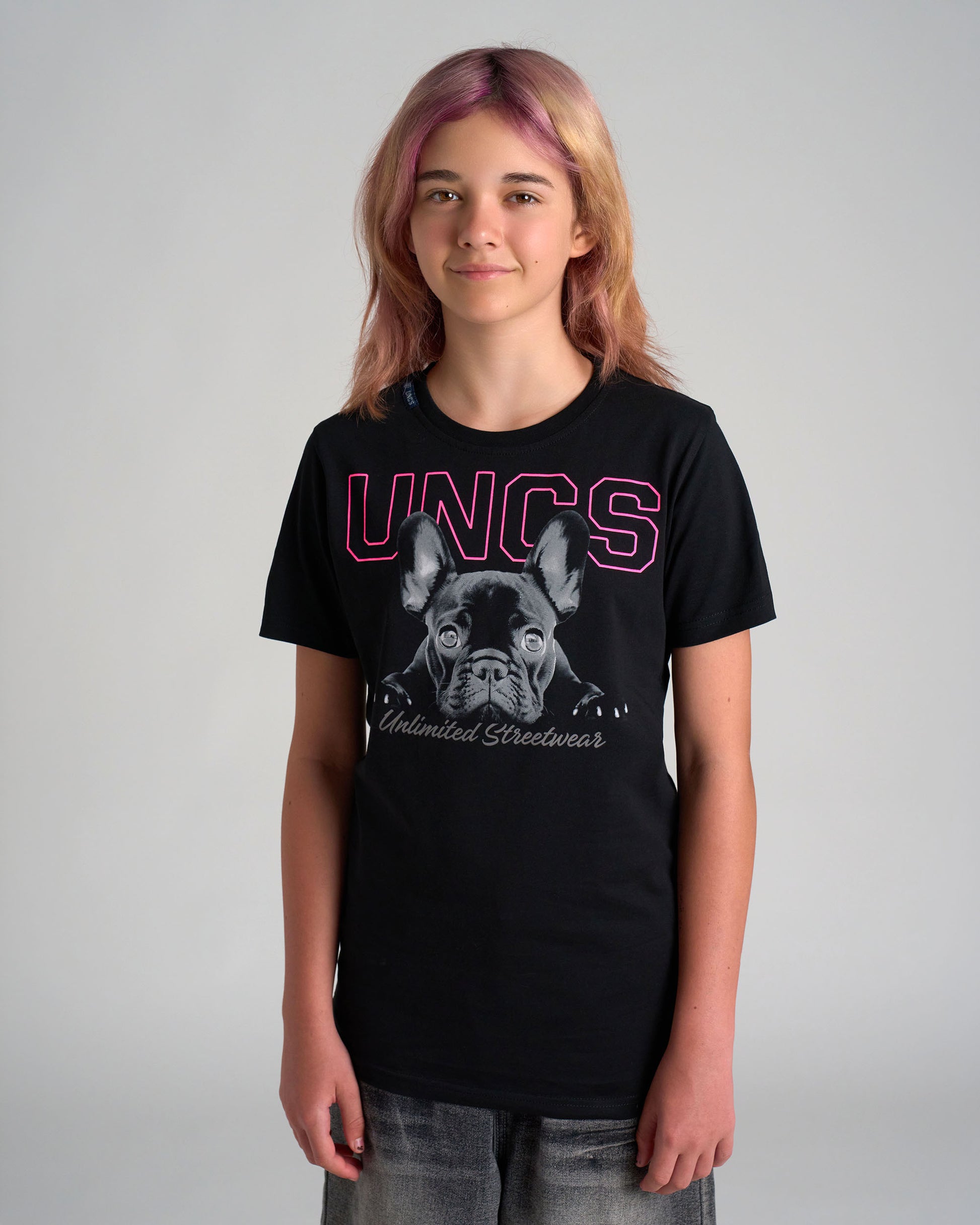 Dětské triko BULLDOG II BLACK/PINK